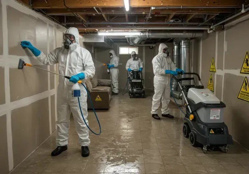 Basement Moisture Removal and Structural Drying process in Sawyer County, WI